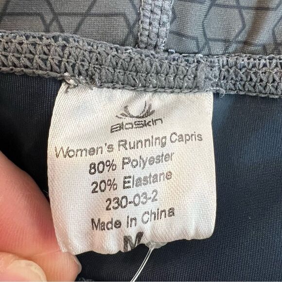 NWT BioSkin Running Capris in Charcoal Hex | Size M - Picture 8 of 11